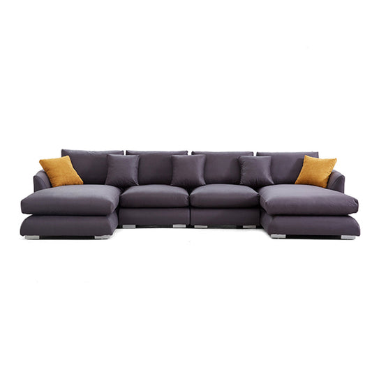 Aalto Boutique Black Feathers Double Chaise Sectional