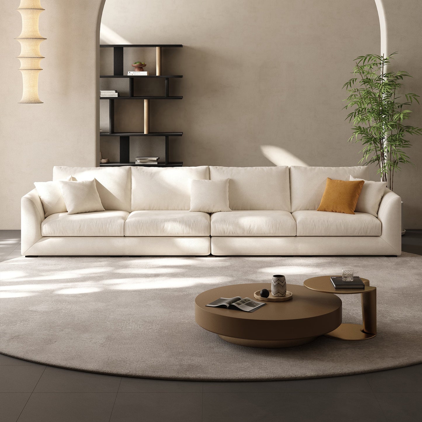 Aalto Boutique Beige Feathers Loveseat