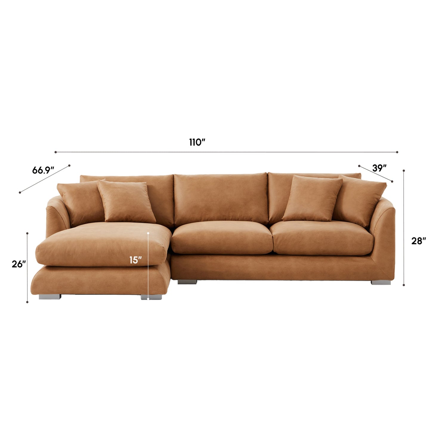 Aalto Boutique Air Leather Feathers Sectional