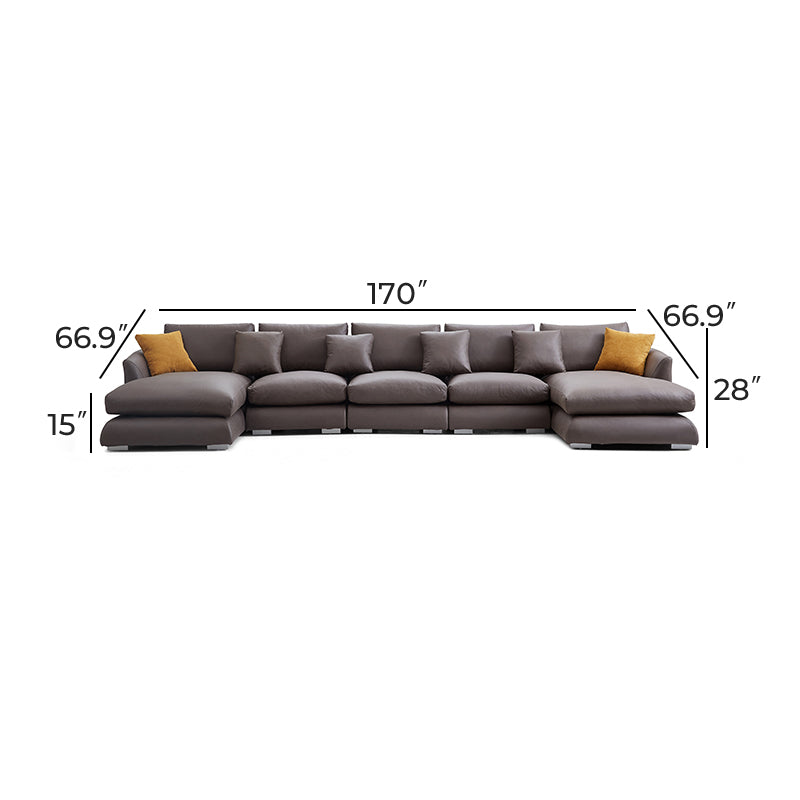 Aalto Boutique Air Leather Feathers U Sectional