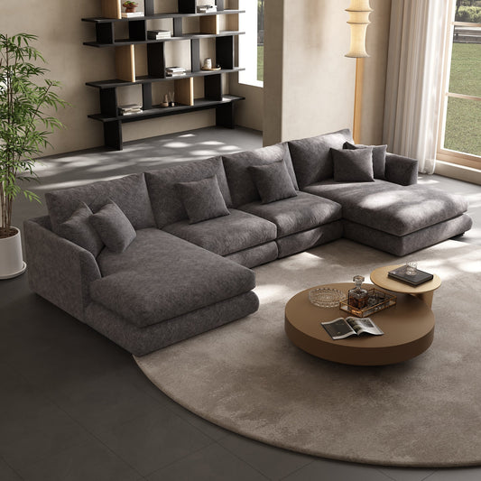 Aalto Boutique Black Feathers Double Chaise Sectional