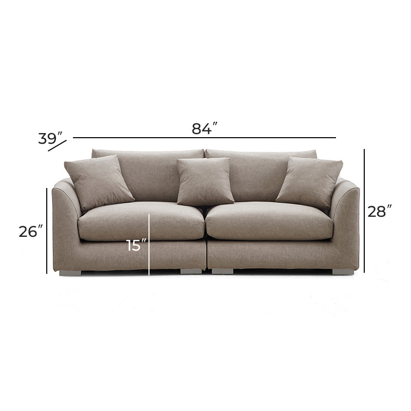 Aalto Boutique Beige Feathers Loveseat