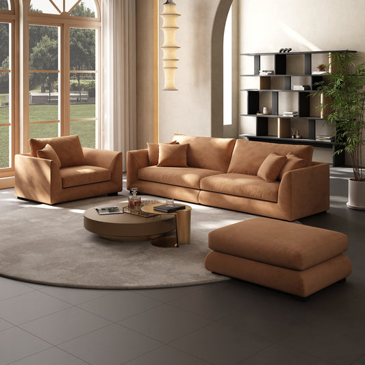 Aalto Boutique Air Leather Feathers Sofa Set