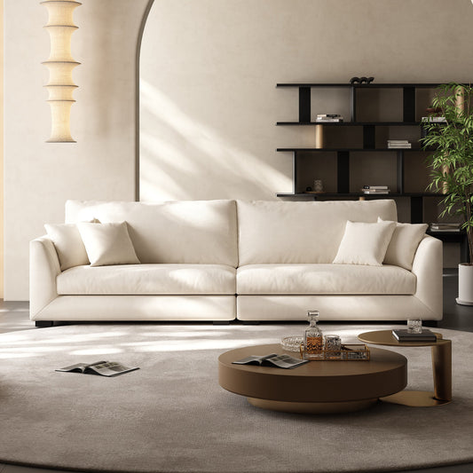 Aalto Boutique Beige Feathers Loveseat