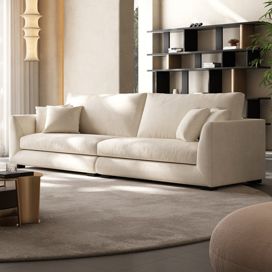 Aalto Boutique Beige Feathers Loveseat